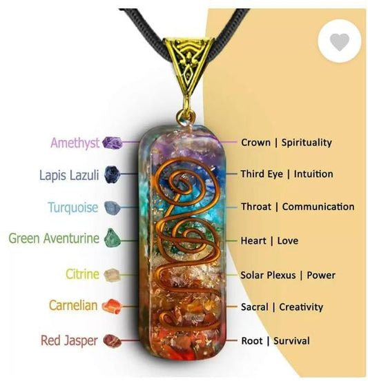 7 Chakra Quartz Stone Pendant