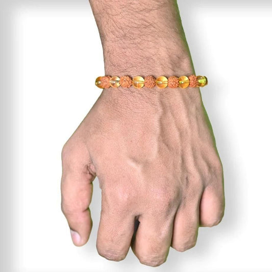 Rudraksha Citrine Crystal Bracelet