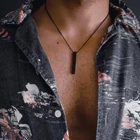 Black Bar Pendant with Ring