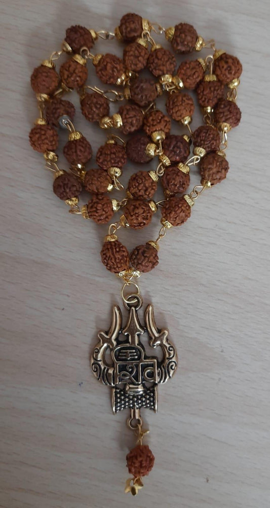 Rudraksha Trishool Mala