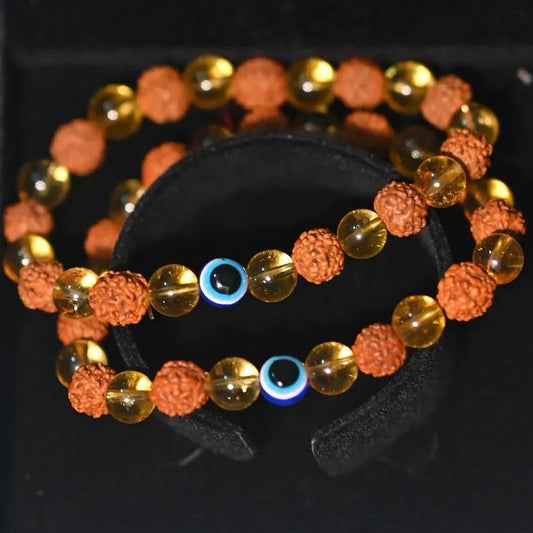 Rudraksha Citrine Crystal Bracelet