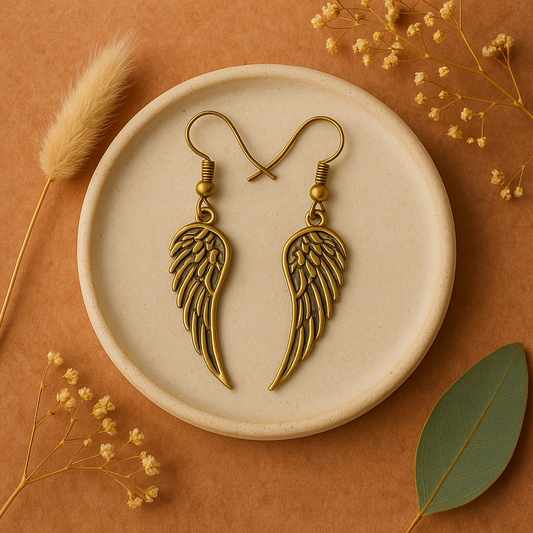Golden Angel Wings Earrings