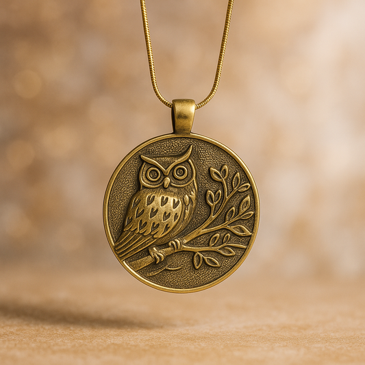 Golden Harry Potter Owl Necklace big size