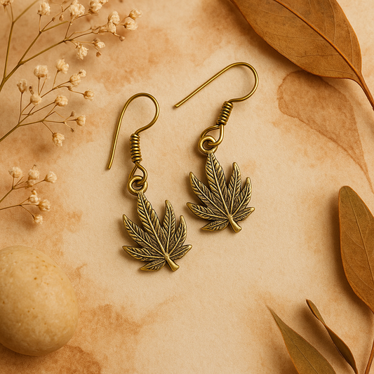 Silver Weed Earrings