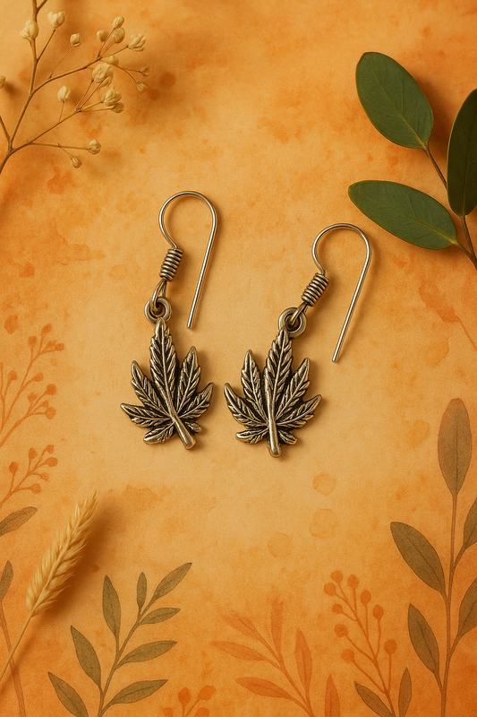 Silver Weed Earrings